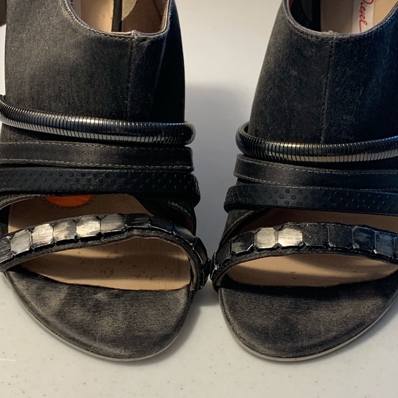 Diesel Open Toe Satin & Suede Bootie Heels 38 (8) - Picture 5 of 9